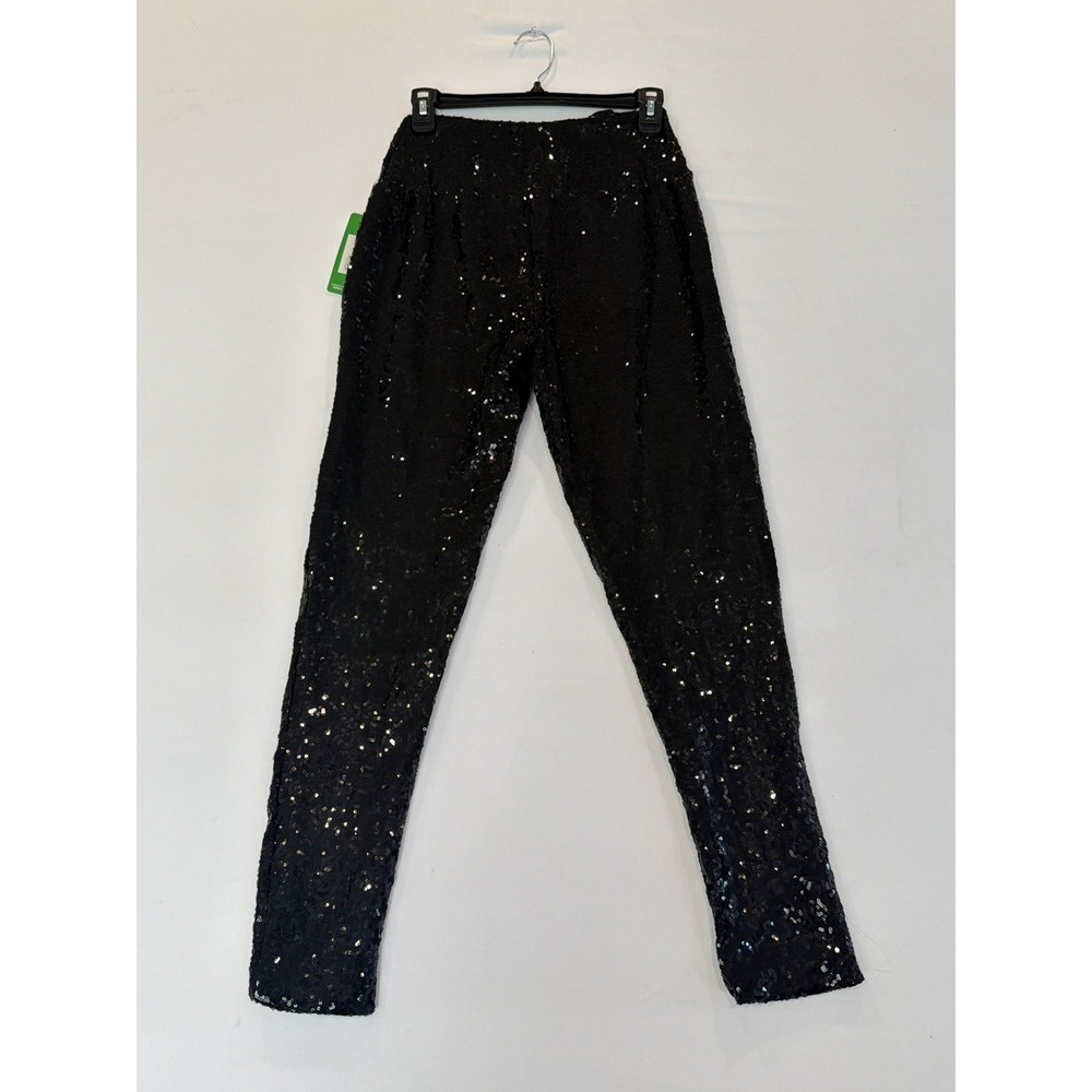 Tipsy Elves Black Sequin Leggings small Pants school preppy chic fall casual
